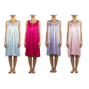 Jotw 4 Pack De Camisones Transparentes Con Encaje De Seda...