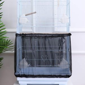 POPETPOP - Funda para jaula de pájaros, falda para jaula de pájaros con cordón ajustable, cubierta de malla