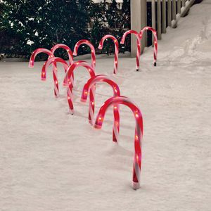 Marcadores De Candy Cane Pathway Juego De 10 Luces De Nav...