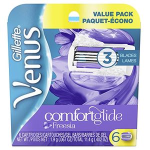 Repuestos para cuchillas de afeitar Femenil Gillette Venus Comfortglide, Freesia, 6 Count, Navajas / cuchillas para mujer (el embalaje puede variar)