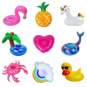 9-Pack hinchable soporte para bebidas Bebidas flotadores para fiesta en la piscina verano agua juguete de flotación – Unicornio, Flamingo, sirena, arc