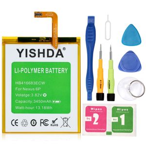 NEXUS 6P batería, yishda Google Huawei Nexus 6P batería de repuesto hb416683ecw 3450 mAh