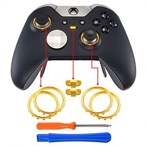 Botones de interruptor de perfil de oro cromado mate extremo mate acento anillos partes de accesorios para paquete controlador xbox one elite de 2