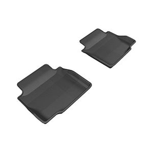 3D MAXpider Segunda fila Custom Fit Alfombra de piso AllWeather para ciertos modelos Chevrolet Impala Kagu Rubber Black