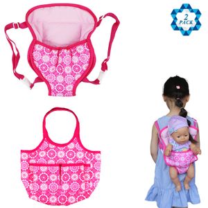 Sotogo - 2 bolsas para muñecas de bebé, mochila para llevar muñecas, bolso de muñeca, bolsa para pañales de 15 a 18 pulgadas