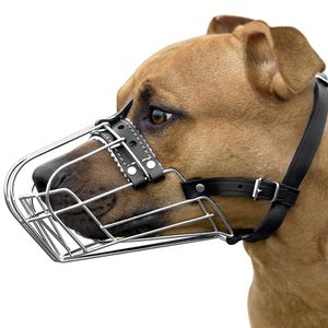 bronzedog Pitbull Perro Bozal Cesta de alambre amstuff Pit Bull ajustable correas de piel