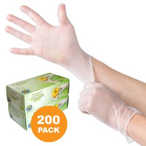 200 Guantes De Vinilo Desechables, No Estériles, Sin Polv...