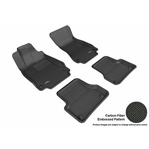 3D MAXpider Complete Set Alfombra de piso AllWeather adaptable para ciertos modelos Audi A7 Kagu Rubber Black