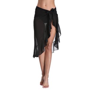 Dailybella Womens Chiffon Beach Sarong Ruffle Cover Up Pa...