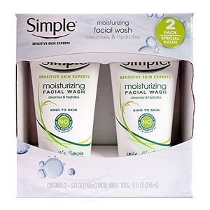 Simple hidratante facial lavar 5 onzas paquete de 2