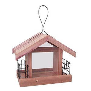 Pennington cedro chalet comedero para pájaros con jaulas de sebo amish fabricado en los estados unidos