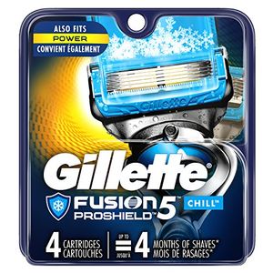 Hojas de afeitar Gillette Fusion5 ProShield Chill para hombres, 4 repuestos de cuchillas