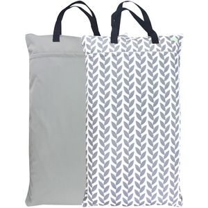 Wegreeco - Bolsa de pañales reutilizable para colgar de tela seca y húmeda, Paquete de 2