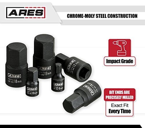 ARES 70497 | 9Piece Metric Impact Hex Driver Set | Chrome Moly Steel ...