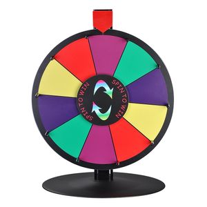 Ruleta de la fortuna de 15" para mesa, 10 divisiones de colores para marcadores de pizarra, con soporte para juego de feria