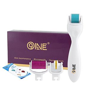 Kit de microneedle roller derma 03mmroller por 9oinereplacement cabezas de dermaroller extra cara para diferentes partes exfoliación microdermabrasión