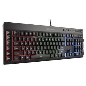 CORSAIR K55 RGB Gaming teclado - teclas retroiluminado tranquila y satisfactoria - medios controla - reposamuñecas incluido – grabación de Macro a bor
