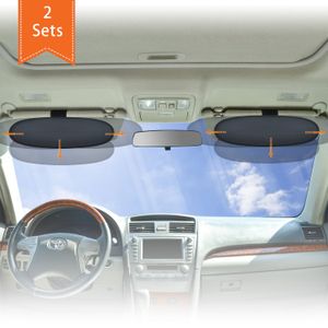 Wanpool antirreflectante extensor de parasol para visera de coche para los conductores y asiento delantero pasajeros (plata) – 2 piezas