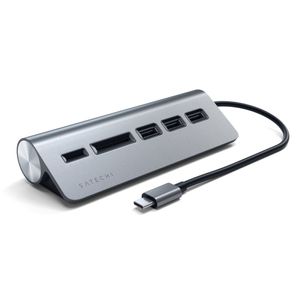 Satechi Type-c Aluminio Usb Hub Y Micro / Sd Lector De Tarje