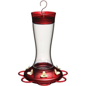 Alimentador de colibrí de granate más pájaros paquete de 1 rojo