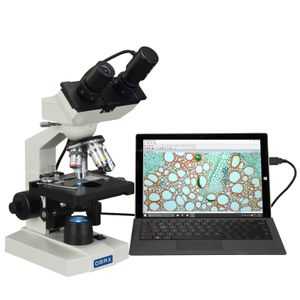 Microscopio Binocular Compuesto Omax 40x-2500x Lab Led Co...