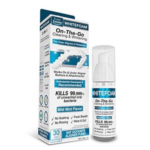 Eversmile whitefoam invisalign limpiador retenedor transparente limpiador y blanqueador de dientes paquete de 1