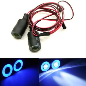 mohero 2 LED Ojos De Ángel y Demon ojos luz LED Faros para 1/10 RC Modelo Crawler coches faros, 17MM, Azul + blanco