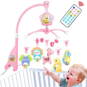 Bebé mobiles para cuna musical, peluche para bebés Cuna móvil con luces y música y juguete para unidades y Play (azul)