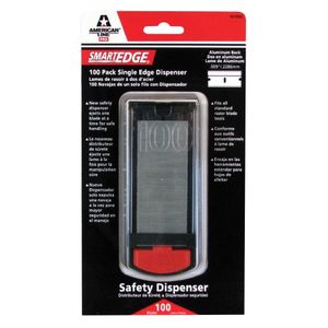 Americano seguridad maquinilla de afeitar 65  0502 solo dispensador de borde cuchilla de afeitar con aluminio espalda cuchillas 100pack