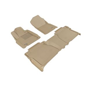 3D MAXpider Complete Set Alfombra de piso AllWeather de ajuste personalizado para ciertos modelos de Toyota Tundra Kagu Rubber Tan