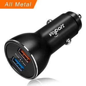 39w 12v cargador usb para auto rápido volport 3a adpater de carga rápida con 2 puertos de carga rápida para android samsung galaxy s9 nota 9 google pi