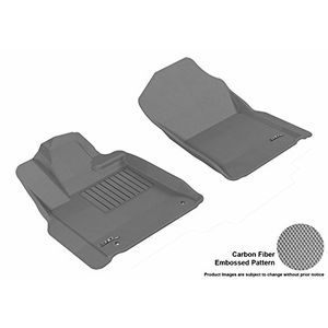 3D MAXpider Front Row Custom Fit Alfombra de piso AllWeather para ciertos modelos Toyota Tundra Kagu Rubber Grey
