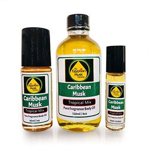 Puro y espeso caribe almizcle fragancia aceite corporal 1oz botella de vidrio por wagsmarket