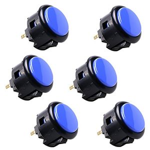 SANWA 6 piezas original Japón OBSF30 botón de 30 mm botones para Arcade Joystick Controller y consola de videojuegos negro y azul