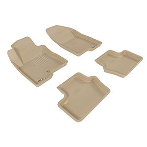 3D MAXpider Complete Set Custom Fit AllWeather Tapete de piso para ciertos modelos Jeep Compass Kagu Rubber Tan