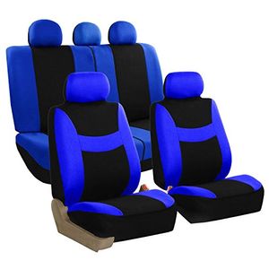 FH Group FB030BLUEBLACK115 cubierta de asiento completo Airbag lateral compatible con Split Bench BlueBlack