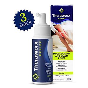 Theraworx relief 3pack espuma de fijación para calambres en las piernas calambres en los pies y dolor muscular 71oz