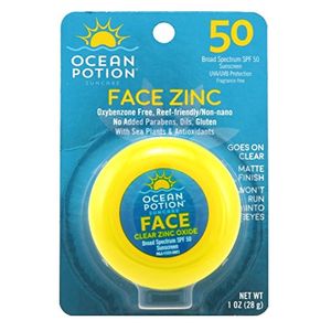 Ocean Potion Protect y Nourish Face Potion Clear Zinc SPF 50 1 oz 2 paquete