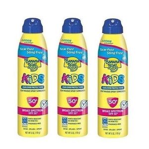 Banana Boat Ultramist Kids Tear Loción gratis SPF 50 6Ocesos Pack de 3