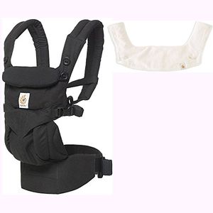 Ergo baby 360 omni allinone carrito de bebé con almohadilla de dentición ergonómico y babero  blacknatural puro