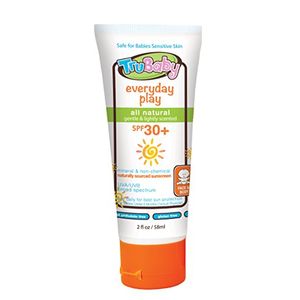 TruBaby Everyday Play SPF 30Mas Loción de protección solar UVA / UVB, a base de minerales, segura para rostro y cuerpo 2 oz
