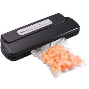 Sellador del vacío de GERIÓN, selladora automática alimentos con bolsas y rollo de arranque para descuentos de comida y Sous Vide, negro