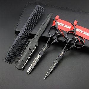 55 pulgadas tijeras de pelo con de entresacar peine corte de pelo tijeras de entresacar juego de tijeras para profesional y personal negro
