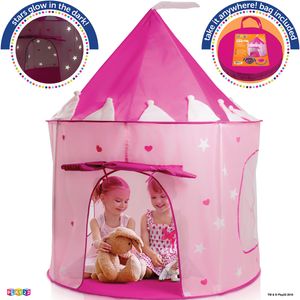 Play tienda de campaña castillo de princesa rosa – los niños tienda de campaña características brilla en la oscuridad estrellas – Portátil Kids Play t