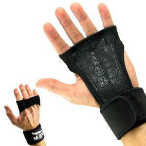 MAVA deportes cruzan guantes de entrenamiento con soporte de muñeca para WODs, entrenamiento de gimnasio, levantamiento de pesas y Fitness silicona no