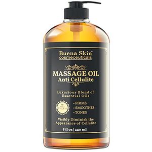 Tratamiento anticelulítico Aceite para masajes - Penetra la piel 6 veces más que la crema anticelulítica -100% Ingredientes naturales, objetivos Tejid