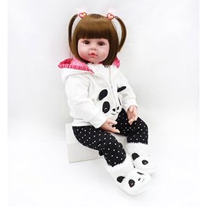 Pinky 24 pulgadas 61cm Lovely Reborn Baby Girl Dolls Toddler Realistic Looking Life Like Baby Doll Vinilo de Silicona Bebés Regalo de Navidad