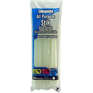 Surebonder DT-2010 Hecho en EE. UU. All-purpose Stick Stick Sticks-All Temperature-Clear 7/16 "D, 10" L Stick Stick-20 Sticks por bolsa