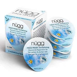 nügg Revitalizing - Mascarilla facial refrescante para hidratar y refrescar la piel; paquete de 5 máscaras individuales; 5 x 0.33 fl. onz.