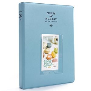 Woodmin Compatible128 Pockets Photo Album para películas de Fujifilm Instax Mini 9 8 8Mas 70 7s 25 50s 90, Polaroid Z2300, Polaroid PIC-300P (azul)